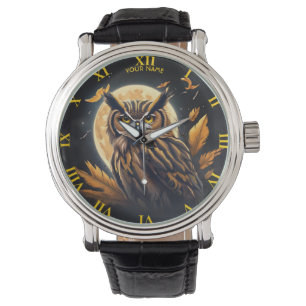 Fantasy Uil Halloween Moon Horloge
