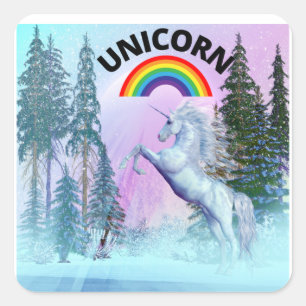 Fantasy Unicorn Horse Vierkante Sticker