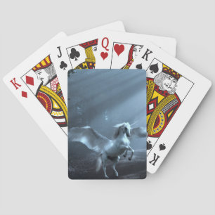 Fantasy Unicorn in Forest Pokerkaarten