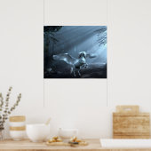 Fantasy Unicorn in Forest Poster (Keuken)