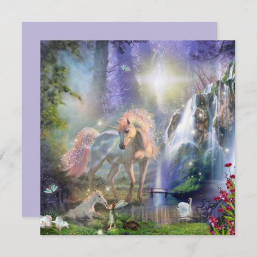 Fantasy Unicorn Mam en Baby (Voorkant / Achterkant)