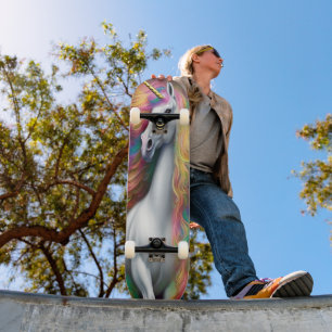 Fantasy Unicorn Rainbow Colors Unicorn Lovers Skateboard