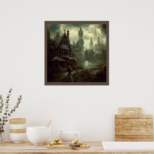 Fantasy Victoriaans Engeland 3 Poster (Keuken)