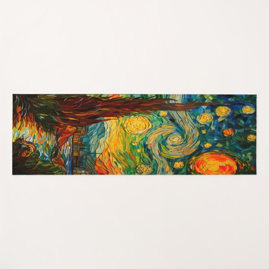 Fantasy Vincent Van Gogh Sterrennacht Yogamat (Voorkant (horizontaal))