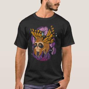 Fantasy Vlinder Paddestoel Tropische Dierenluiaard T-shirt