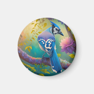 Fantasy Vogels Blauwe Jay Magneet
