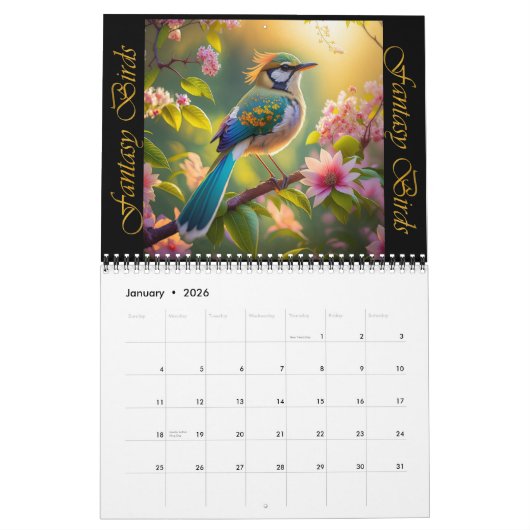 Fantasy Vogels Iridescent Series Kalender (Jan 2026)