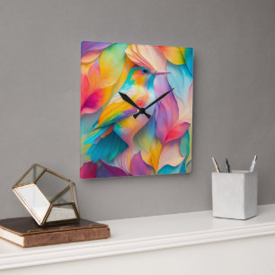 Fantasy Vogels Zijde Vogel Vierkante Klok