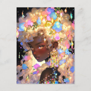 Fantasy Vrouw Afrikaanse Amerikaanse Kunst Briefkaart