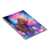 Fantasy Vrouw Afrikaanse Amerikaanse Kunst Notitieboek (Rechterzijde)