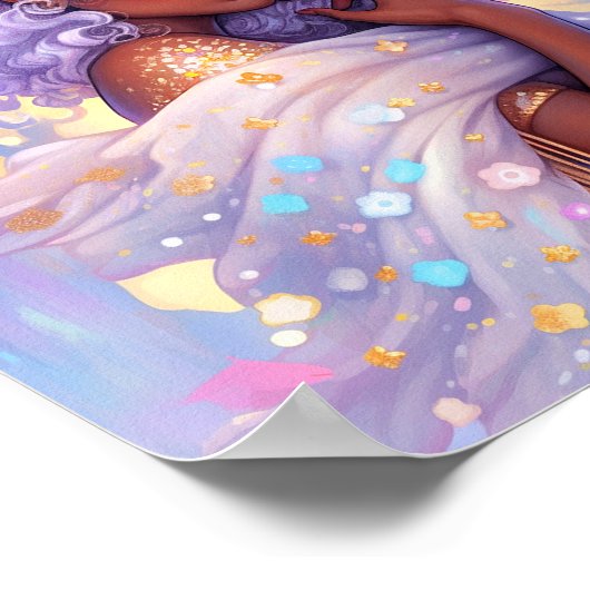 Fantasy Vrouw Afrikaanse Amerikaanse Kunst Poster (Hoek)