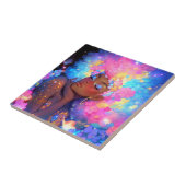 Fantasy Vrouw Afrikaanse Amerikaanse Kunst Tegeltje (Zijkant)