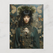 Fantasy Vrouw en Vlinders AI Kunst Briefkaart (Voorkant)