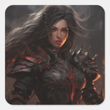 Fantasy Vrouw Warrior Knight - Sticker