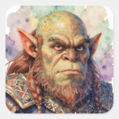 Fantasy Warrior: Dagar Vierkante Sticker (Voorkant)