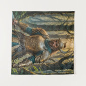 Fantasy Warrior in het Gouden Pantser Wandkleed (Voorkant (horizontaal))