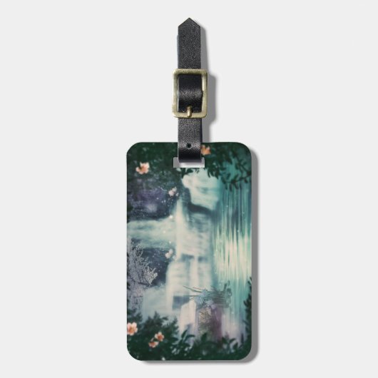 Fantasy Waterfall Cascade Bagagelabel (Voorkant verticaal)