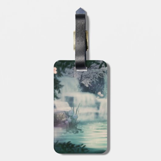 Fantasy Waterfall Cascade Bagagelabel (Achterkant verticaal)