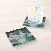 Fantasy Waterfall Cascade Glazen Onderzetter (Schuin)