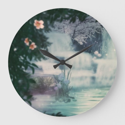 Fantasy Waterfall Cascade Grote Klok (Voorkant)