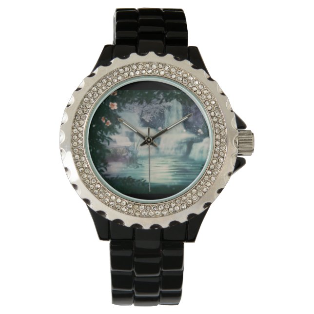 Fantasy Waterfall Cascade Horloge (Voorkant)