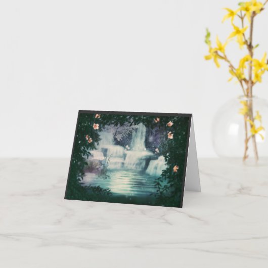 Fantasy Waterfall Cascade Kaart (Gele Bloem)