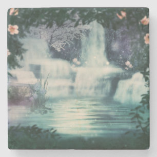 Fantasy Waterfall Cascade Stenen Onderzetter