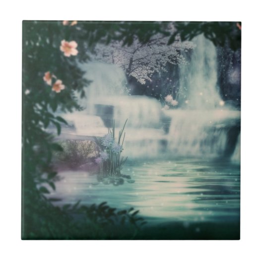 Fantasy Waterfall Cascade Tegeltje (Voorkant)