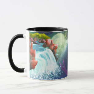 Fantasy-watervallandschap-kunst-koffiemok Mok