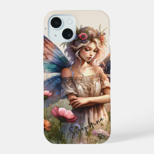 Fantasy Waterverf Fairy met gepersonaliseerde naam iPhone 15 Hoesje