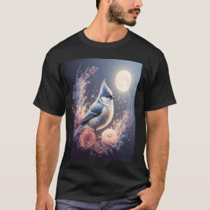 Fantasy Waterverf Kuifmees Vogelliefhebber T-shirt