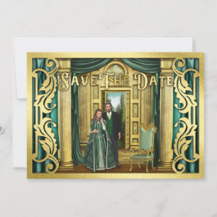 Fantasy Wedding Gold Glitter Medieval Photo Lijst Save The Date