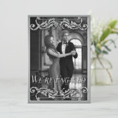 Fantasy Wedding Shiny Silver Classical Verloving Kaart (Staand voorkant)