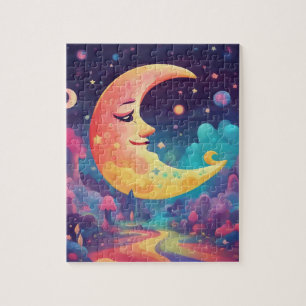 Fantasy Wereld Kleurrijke Maan Legpuzzel
