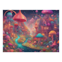 Fantasy Wereld Kleurrijke Waterverf Castle