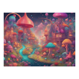Fantasy Wereld Kleurrijke Waterverf Castle Perfect Poster
