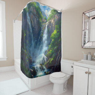 Fantasy Wereld Waterval Douchegordijn