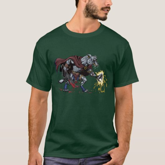Fantasy Werewolf Fighter T shirt (Voorkant)
