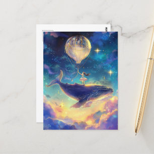 Fantasy Whale Ride in de Wolken Briefkaart