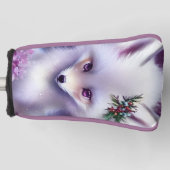 Fantasy White Baby Fox met lavendelogen Golfheadcover (Voorkant)