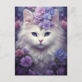 Fantasy White Cat Briefkaart (Voorkant)