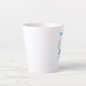 Fantasy White Deer Head Antlers blauwe Rozen Latte Mok (Voorkant)