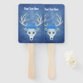 Fantasy White Deer Head Mysterious Face Blue Rozen Handwaaier (Voorkant en achterkant)