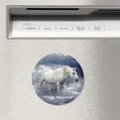 Fantasy White Horse & Ocean Surf Magnet Gift Magneet (Insitu (Vaatwasser))