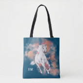 Fantasy White Horse Running Monogram Draagtas (Voorkant)