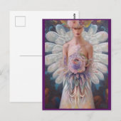 Fantasy White Peacock Wedding Dress AI Art Mode Briefkaart (Voorkant / Achterkant)