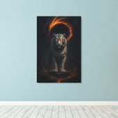 Fantasy White Tiger – Mystic Aura Series Canvas Afdruk (Insitu (Houten vloer))