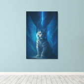Fantasy White Tiger – Mystic Aura Series Canvas Afdruk (Insitu (Houten vloer))