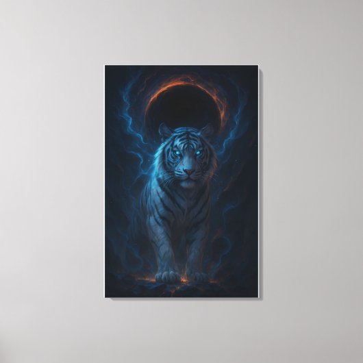 Fantasy White Tiger – Mystic Aura Series Canvas Afdruk (Voorkant)