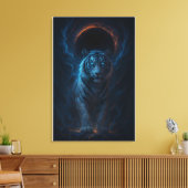 Fantasy White Tiger – Mystic Aura Series Canvas Afdruk (Insitu (Woonkamer))